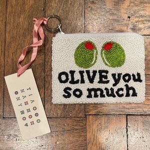Tiana NY “Olive” Beaded Pouch Bag Coin Purse NEW with Box